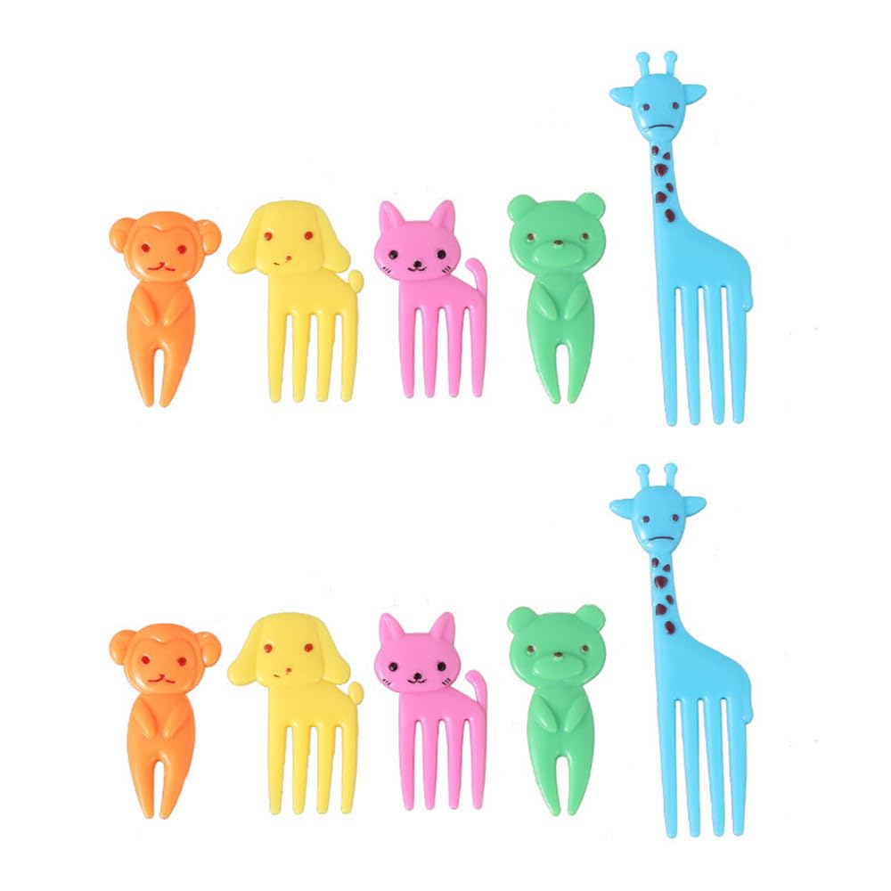 20-Piece Cartoon Animal Food Picks Set - Fun Bento Box & Fruit Picks for Kids, Mini Forks for Desserts, Cakes, Pastries - Perfect for Parties, Christmas Decorations & Lunchbox Accessories