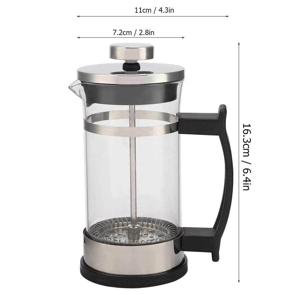 Stainless Steel French Press Coffee Maker - 34oz Espresso & Tea Maker with Fine Mesh Filter, 11 x 7.2 x 16.3cm - Perfect for Home, Office & Camping Brewing