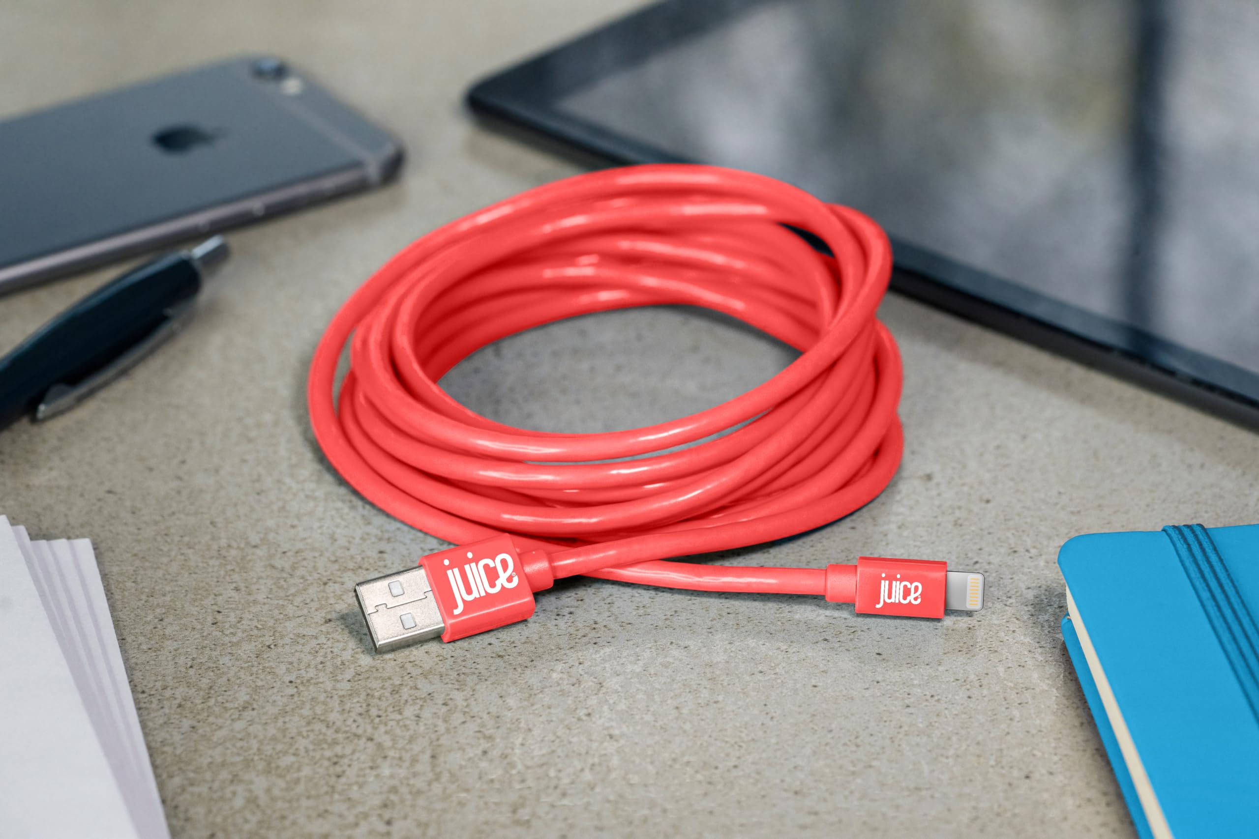 3M Apple Lightning Cable - MFI Certified USB to Lightning Charger for iPhone & iPad | Extra Long & Durable Coral Charging Cable | Perfect for Home, Office, Travel & Car Use
