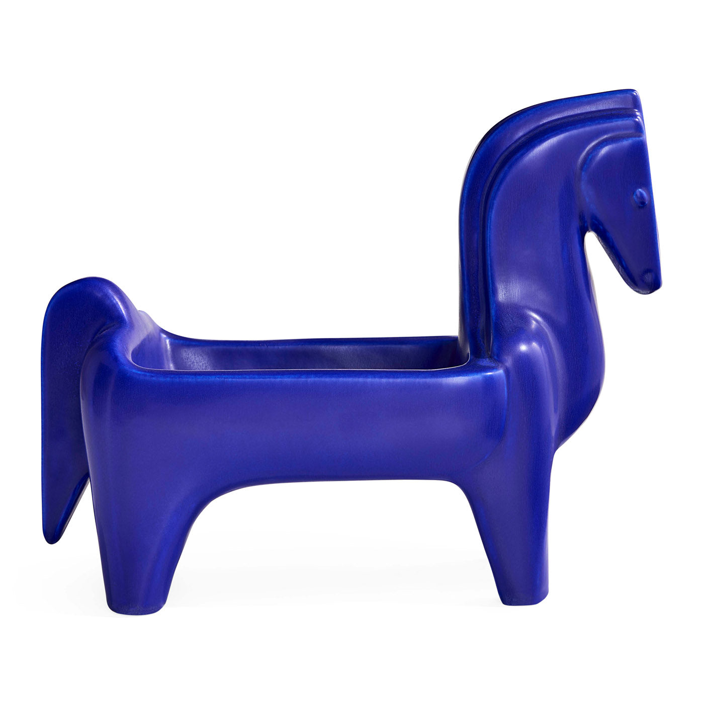 Premium Cobalt Blue Horse Feed Bowl - Durable & Non-Tip Design for Stable, Pasture, and Show Use