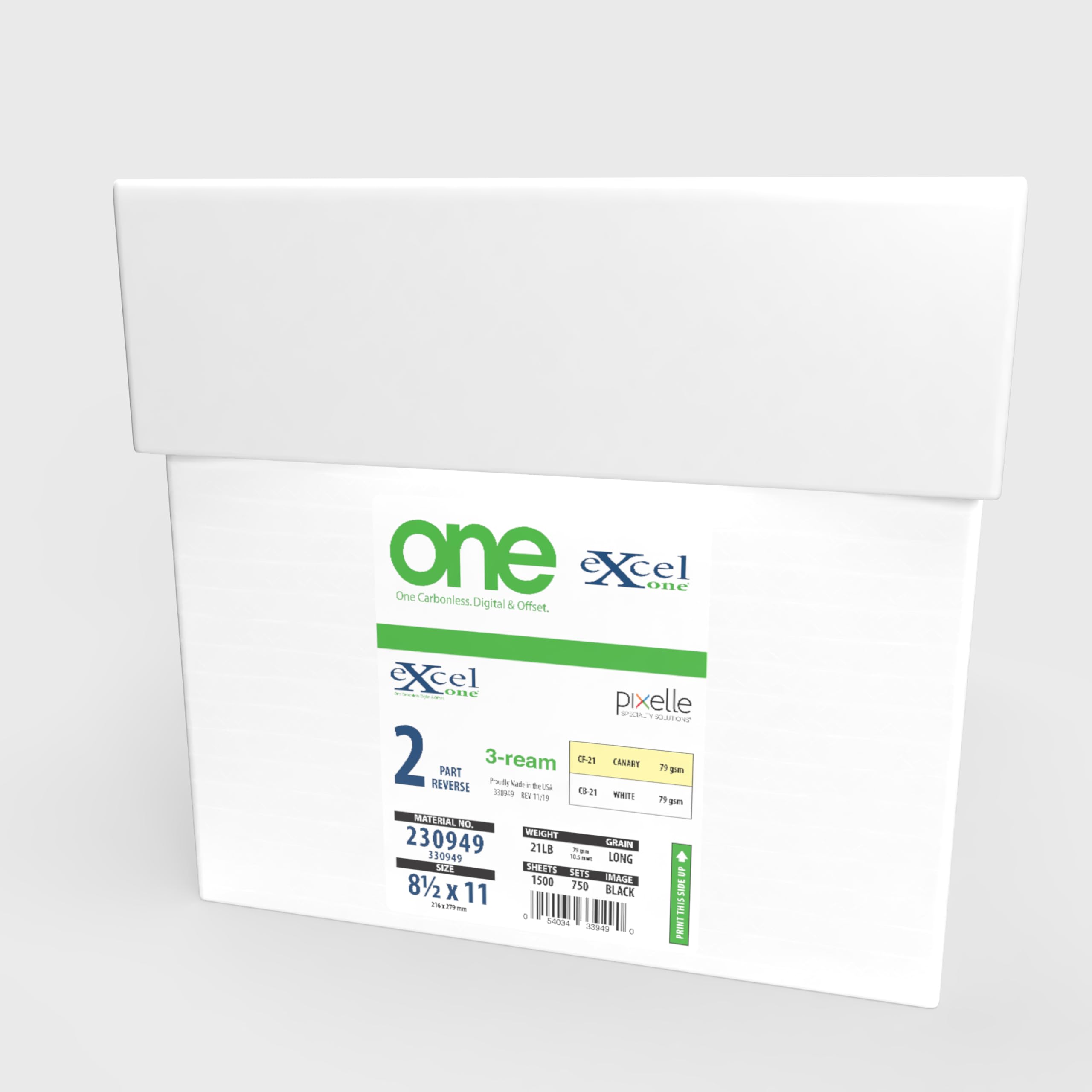 Excel One Carbonless 2-Part NCR Paper 230949 (Canary/White), 8.5