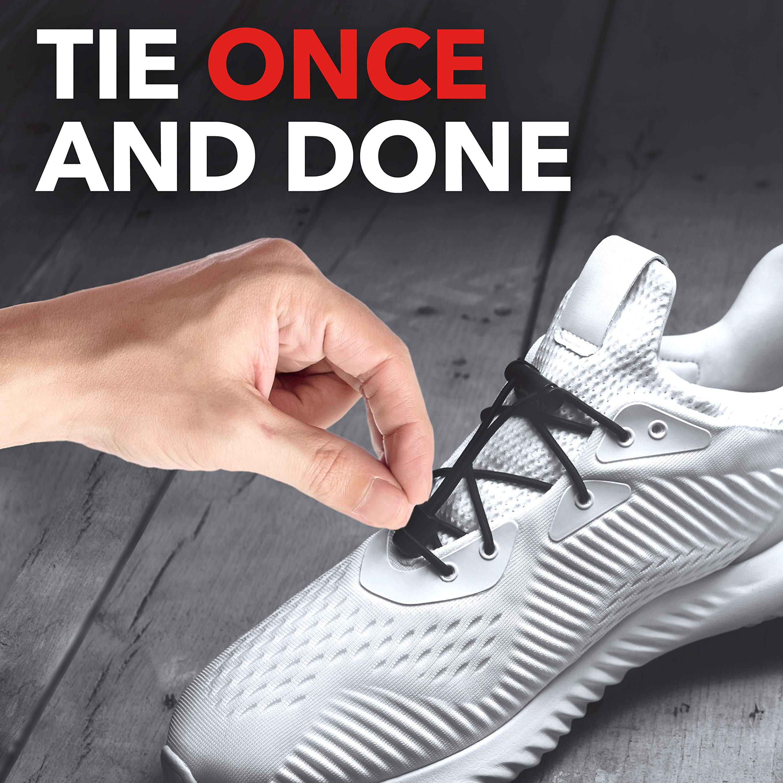 No Tie Elastic Shoelaces for Running & Sports - Nathan's Stretch Laces for Sneakers, Walking, Hiking & Workouts - Stay Secure & Comfortable During Exercise