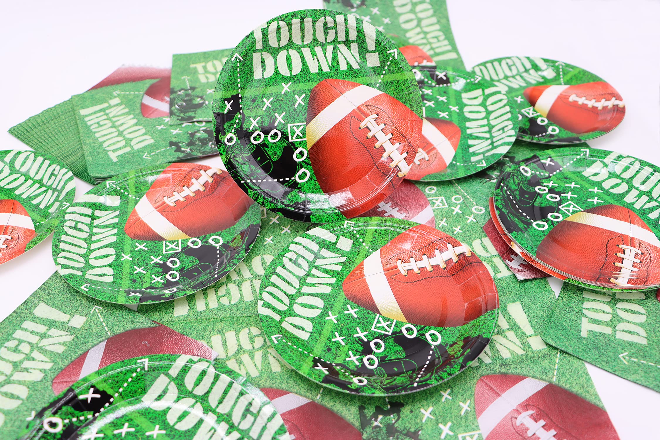 16-Piece Football Game Day Party Supplies Set - Plates, Napkins & Tableware for Super Bowl, Kids Birthday & Sports Parties | Perfect for Tailgates, Home Decor & Team Celebrations