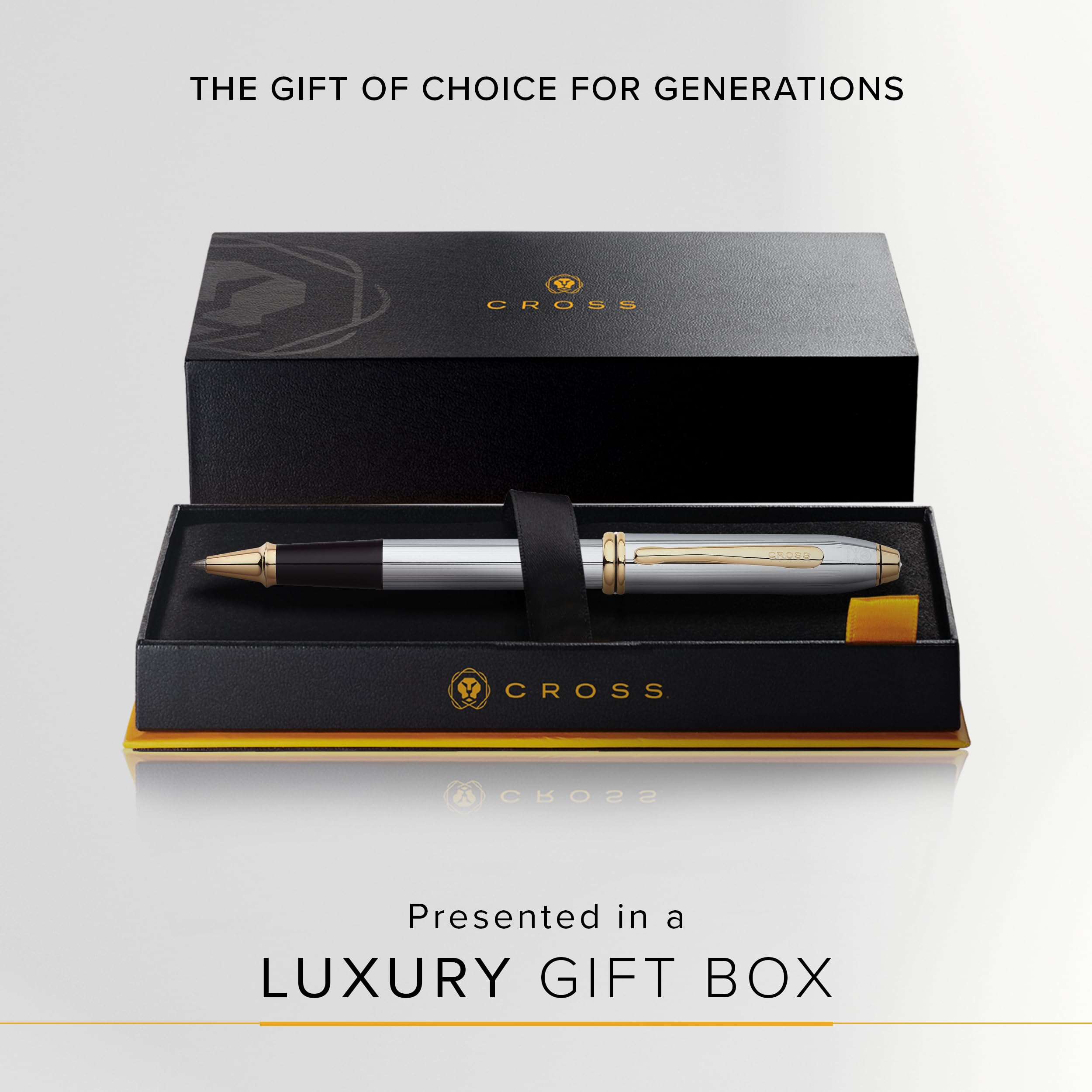 Cross Townsend Medalist 23K Gold-Plated Rollerball Pen - Refillable Luxury Writing Instrument with Gift Box - Perfect for Business Gifts, Executive Signatures & Elegant Note Taking