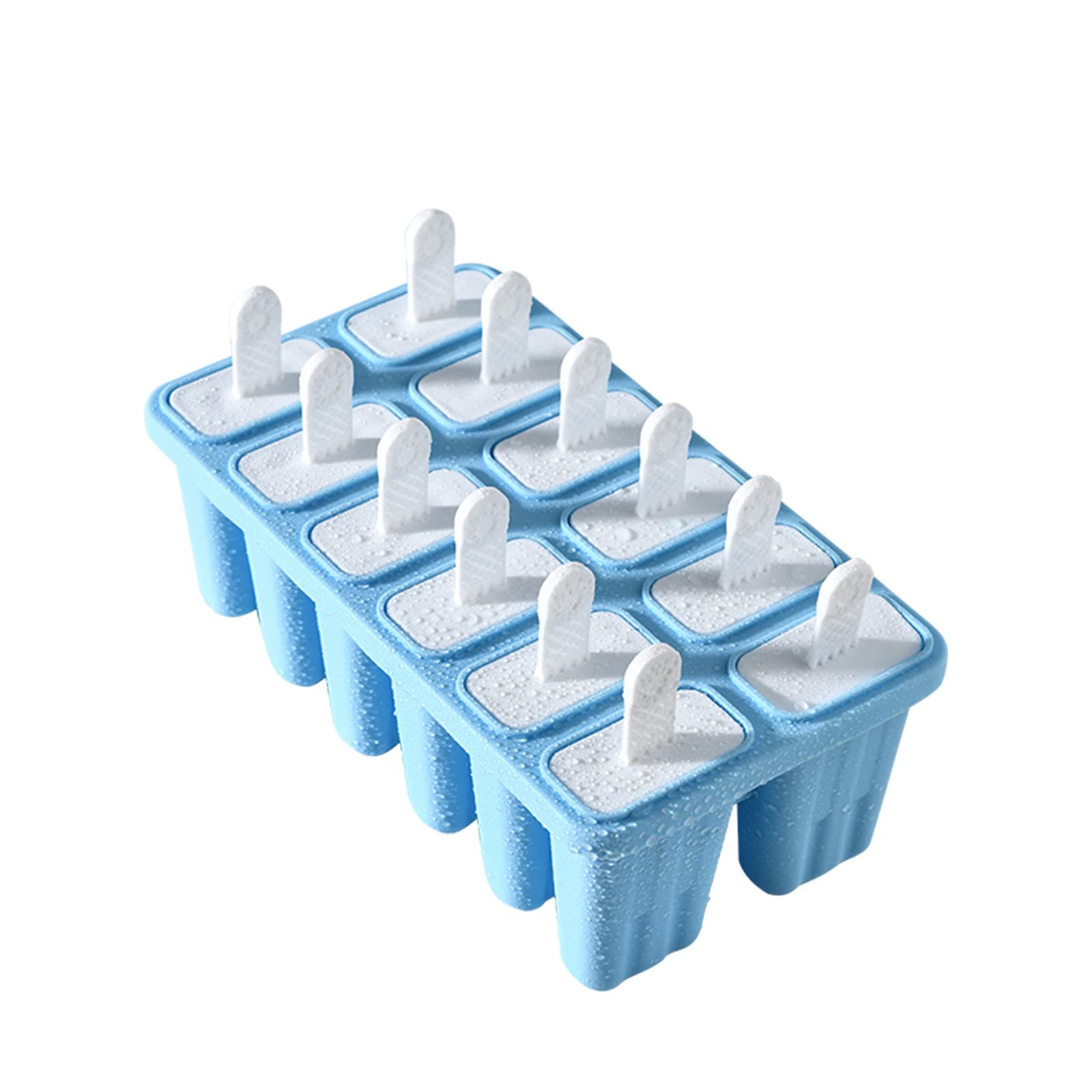 12-Piece Silicone Ice Cube Tray Set - DIY Popsicle & Ice Cream Mold for Homemade Treats - Perfect for Cocktails, Smoothies, and Summer Desserts