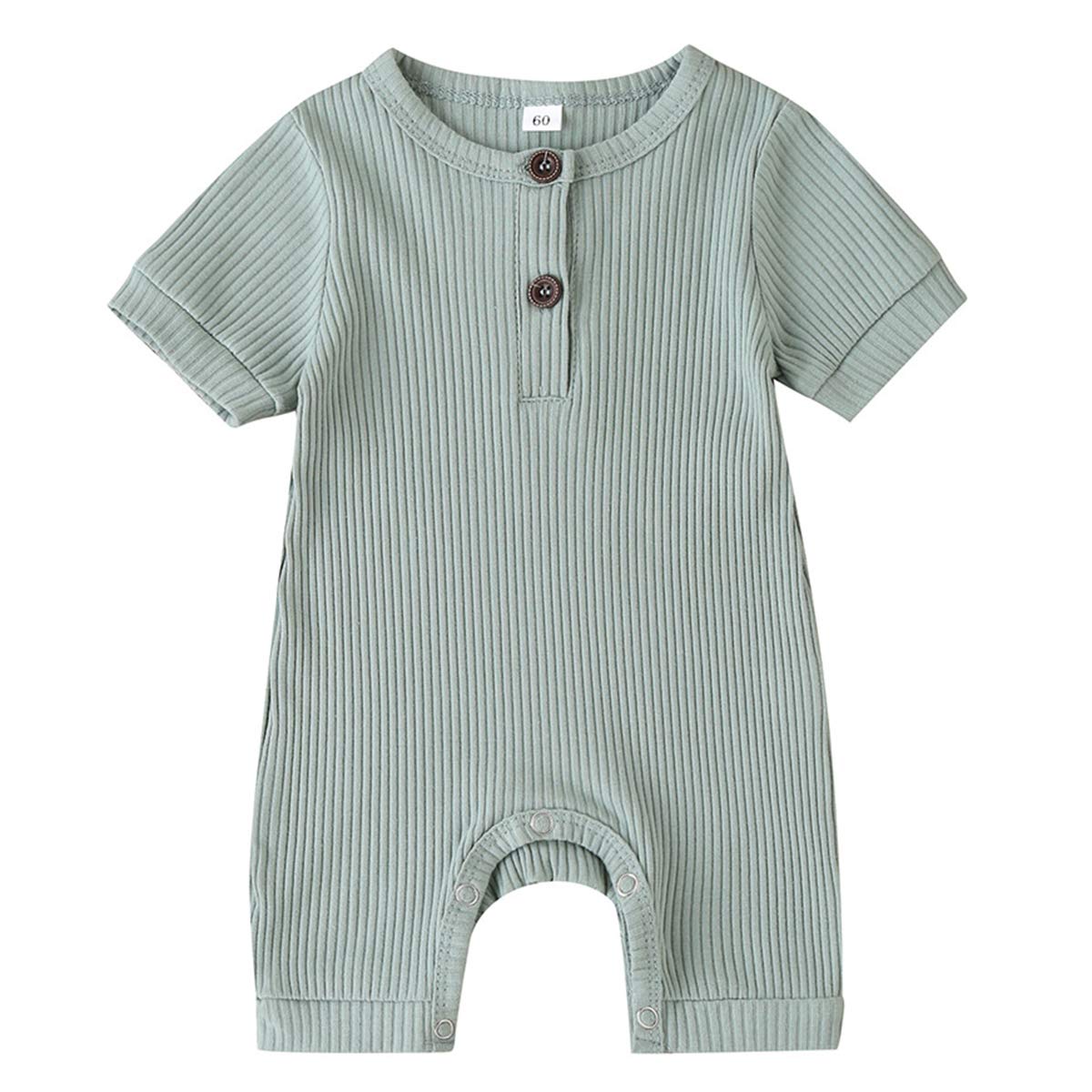 Kayotuas Newborn Baby Ribbed Romper Bodysuit - Soft Knitted One-Piece Jumpsuit for Boys & Girls (0-12 Months) - Perfect for Playtime, Photo Shoots & Everyday Comfort