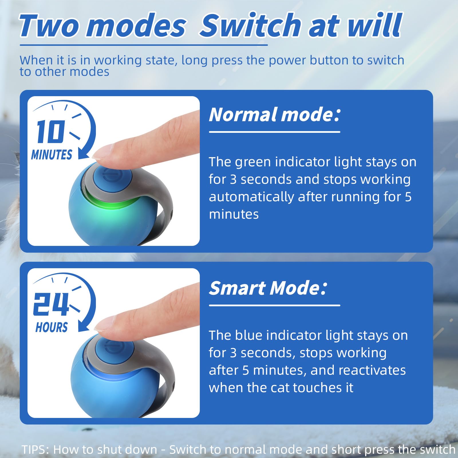 Speedy Tail 2.0 Interactive Cat Toy - 2 Pack USB Rechargeable Smart Ball with Adjustable Speeds & Replaceable Tail - Best Automatic Moving Toy for Indoor Cats - Perfect for Playtime, Exercise and Boredom Relief