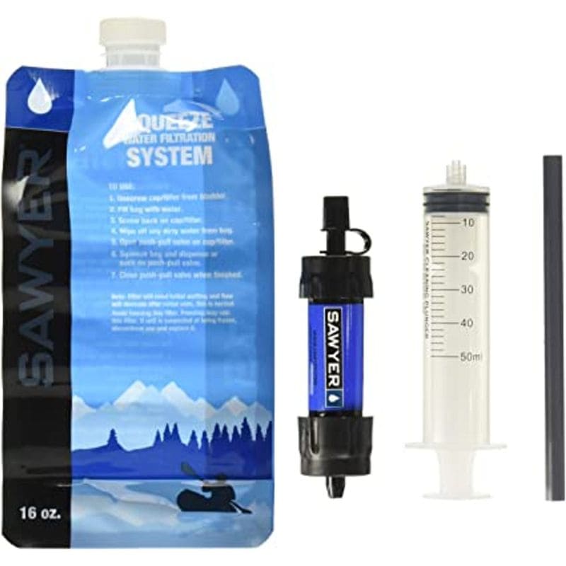 Sawyer Mini Water Filtration System - Portable & Lightweight Water Filter for Hiking, Camping, Travel, and Emergency Preparedness