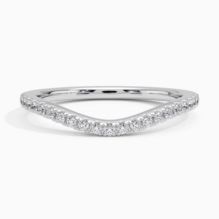 Elegant Curved Ballad Wedding Band Ring LR73 - Perfect for Engagement, Anniversary & Romantic Occasions