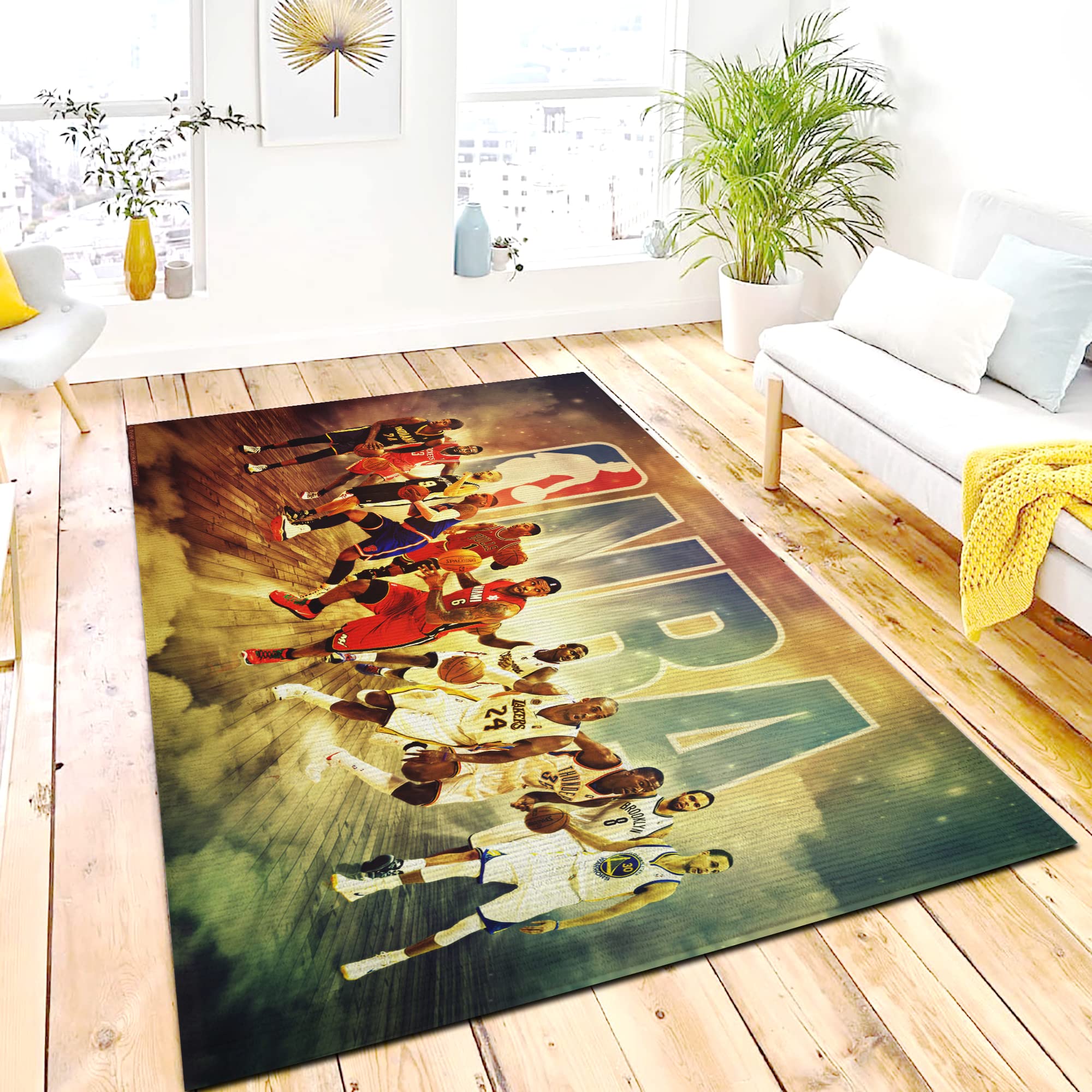 Basketball Sports Rug - Non-Slip Area Carpet for Boys & Girls Bedroom, Kids Room Decor - Perfect for Game Rooms, Dorm Decor, and Hypebeast Themed Spaces (Style F115)