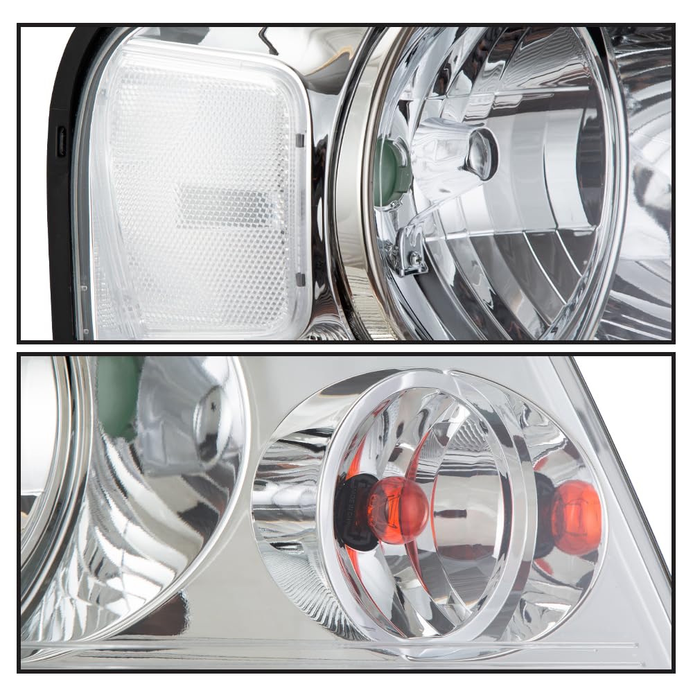 PIT66 Headlights for Ford F150 2004-2008 & Lincoln Mark LT - Clear Lens Chrome Housing - Perfect for Night Driving