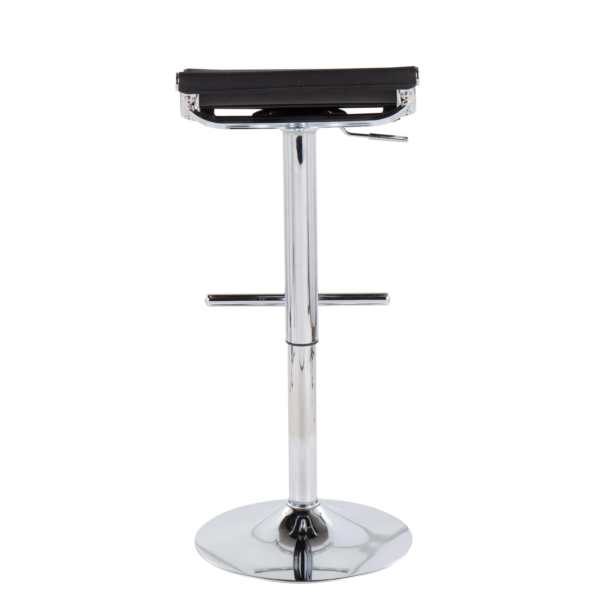 LumiSource Mirage Ale Adjustable Swivel Bar Stool - Chrome Metal Bar Chair with Height Adjustment for Kitchen, Dining, or Home Bar - Perfect for Modern and Industrial Decor