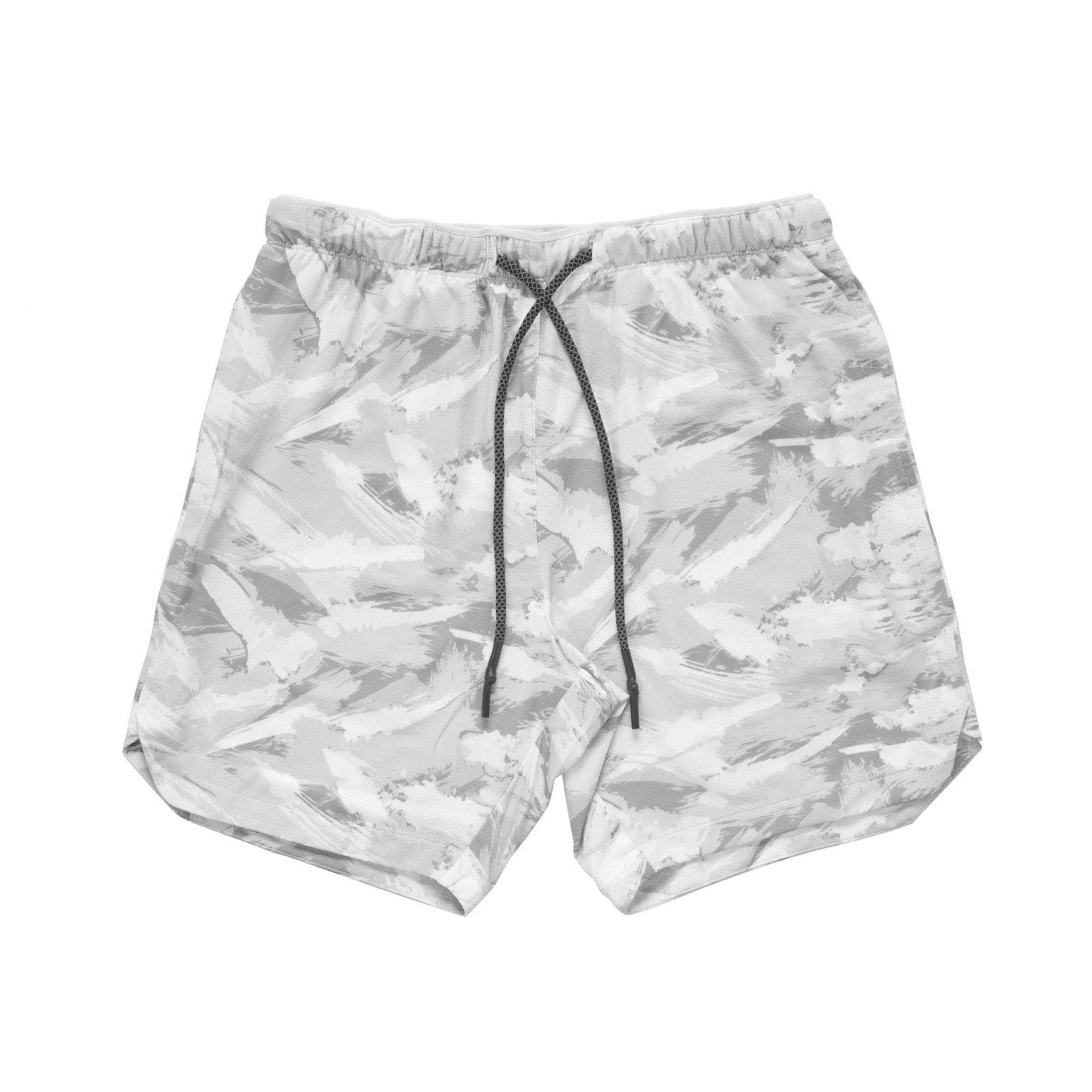 XBTCLXEBCO Men's Camouflage Printed Quick Dry Lightweight Gym Shorts with Pockets - Athletic Workout Running Basketball Training Shorts for Men