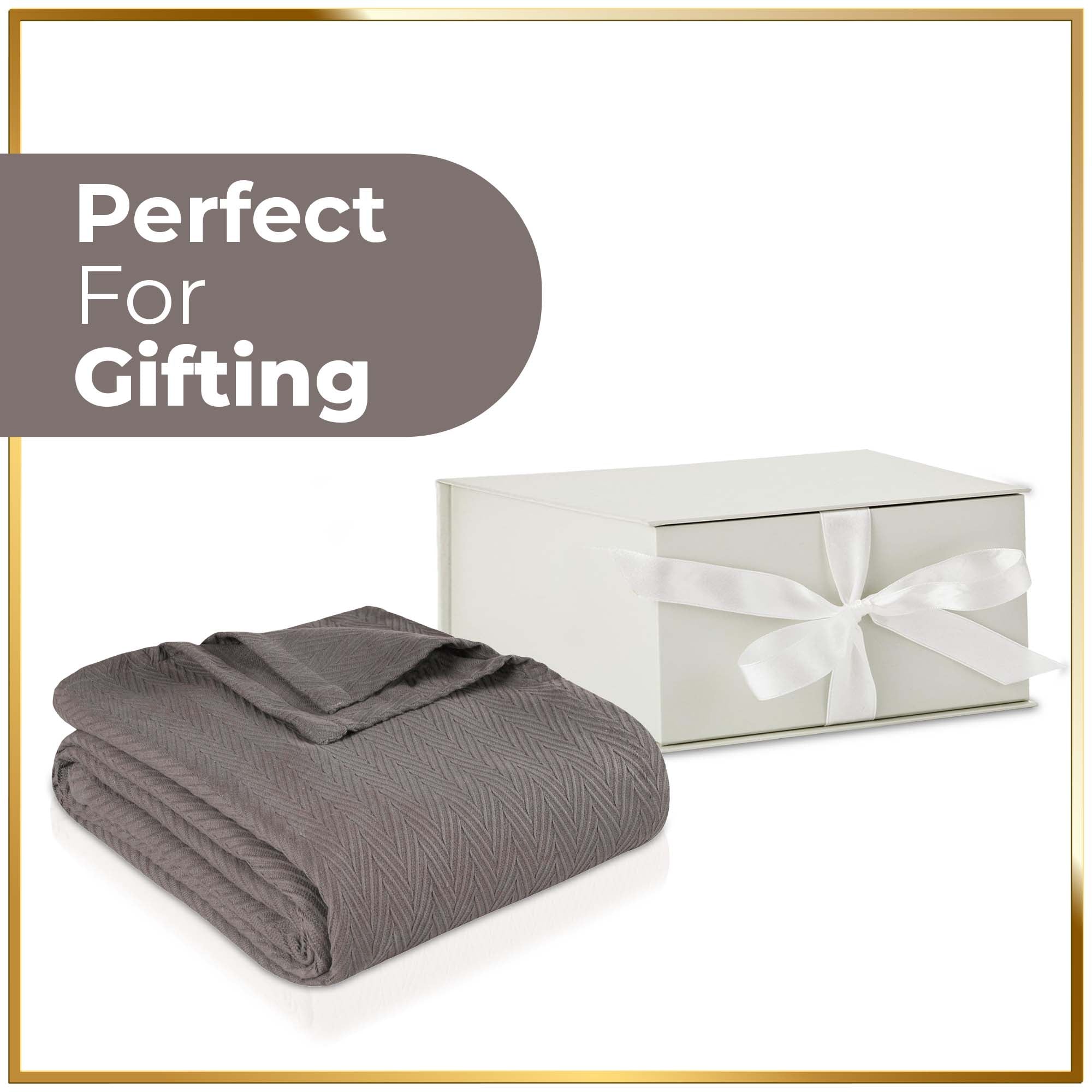 Soft & Cozy All-Season Chevron Cotton Bed Blanket & Sofa Throw - Perfect for Home, Office, Travel & Gift Giving