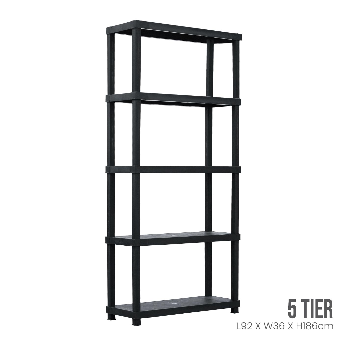 5 Tier Shelving Unit - DIY Storage Shelf Organizer for Home, Garage, Office - Heavy Duty Metal Rack for Books, Toys, Clothes & More (887 5)