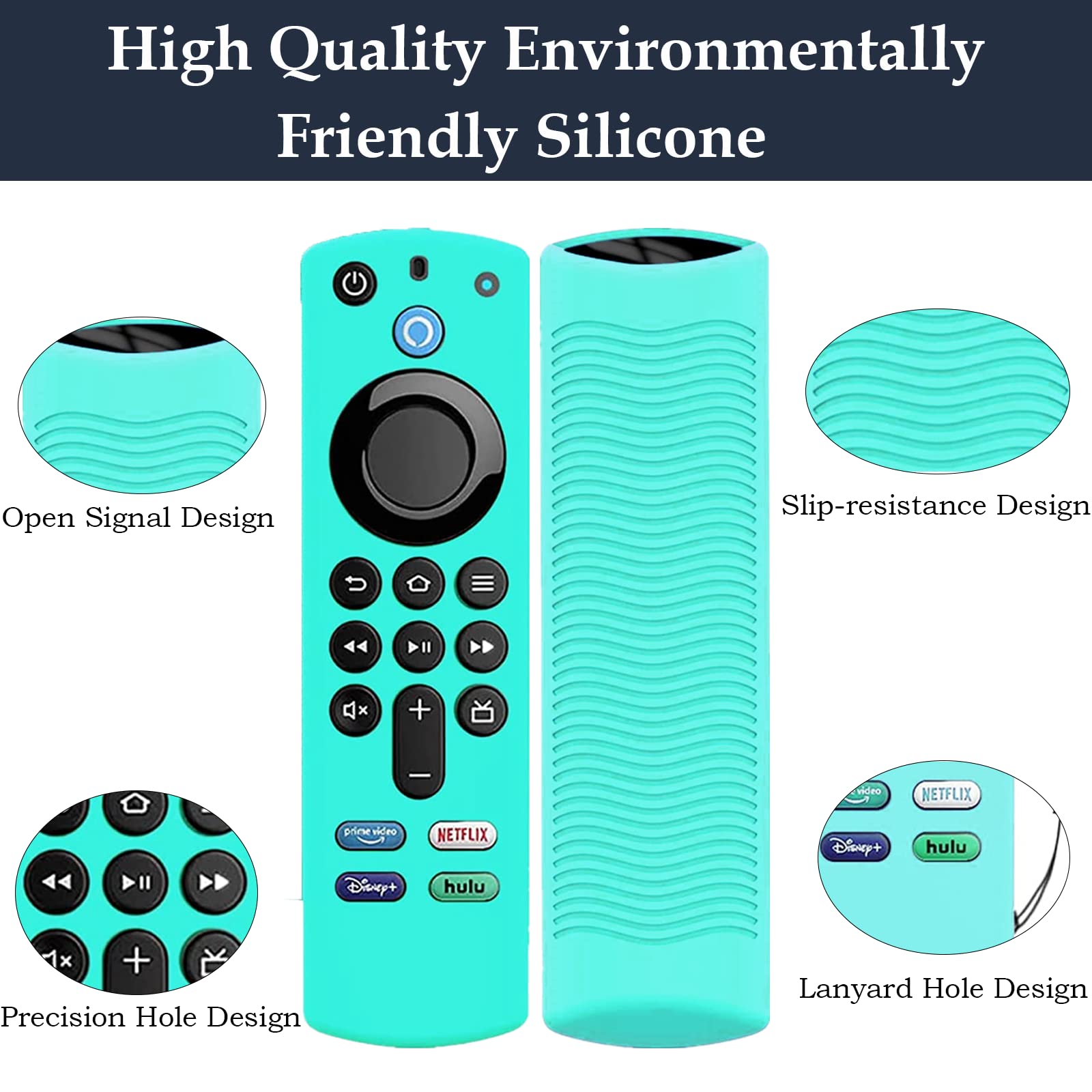 Fire TV Stick Remote Cover for 4K & 4K Max - Silicone Case with Lanyard - Perfect for Home Entertainment