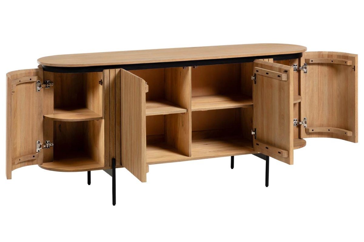 Como Lucia Sideboard - Mid Century Modern Buffet Cabinet with 2 Doors & 4 Drawers - Stylish Storage for Dining Room, Living Room or Entryway