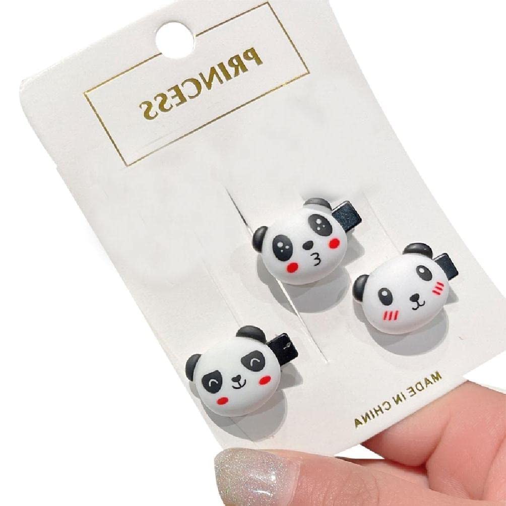 Cute Panda Shaped Hair Clips & Elastic Headbands for Women & Girls - Soft Ponytail Holders for Thin or Thick Hair - Fun Novelty Hair Accessories for School, Work, Parties & Daily Styling