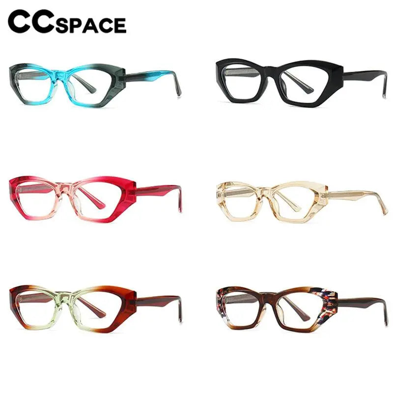 CCspace Unisex Full Rim Cat Eye Titanium Eyeglasses Frame - Lightweight TR90 Material (Model 56842) - Perfect for Reading, Work & Fashion Accessories