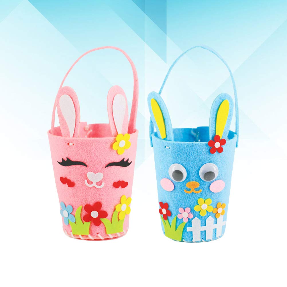 4pcs Easter Bunny Treat Bags - Pastel Colored Egg Hunt Party Favors, Candy Containers for Kids, Easter Basket Stuffers & Holiday Gift Bags - Perfect for Easter Egg Hunts, Classroom Treats & Spring Celebrations