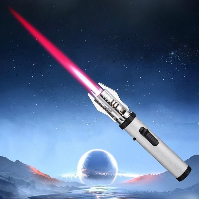 360° Windproof Butane Lighter for Outdoor & Gifts - Silver