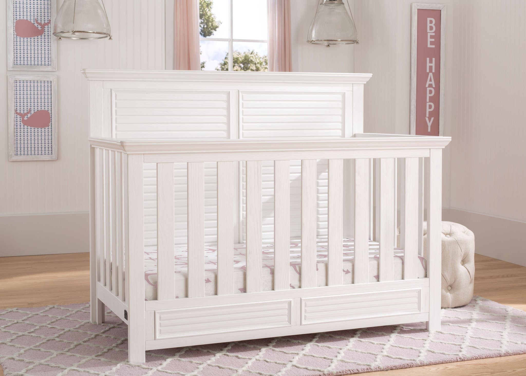 Oakmont Convertible Baby Crib with Mattress - 3-in-1 Toddler Bed & Daybed - Solid Wood Nursery Furniture for Boys & Girls - Perfect for Newborns to Toddlers (Use in Nursery, Bedroom or Guest Room)