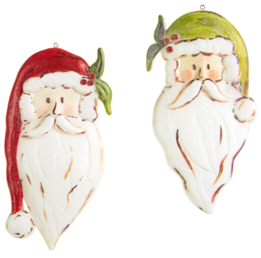 6 Pack Woodland Wonder Santa Claus Christmas Ornaments - Handmade Holiday Decor for Tree, Mantel, and Festive Home Decorating