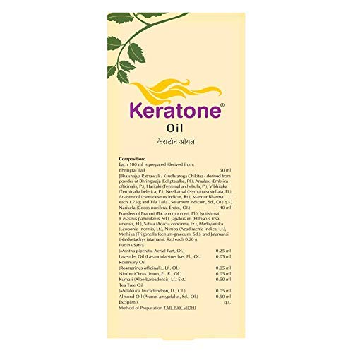 Dabur Keratone Ayurvedic Hair Oil 100ml - Natural Hair Nourishment & Revitalization Treatment | Controls Dandruff & Maintains Hair Color | For Dry, Damaged Hair & Scalp Care | Daily Hair Growth Solution