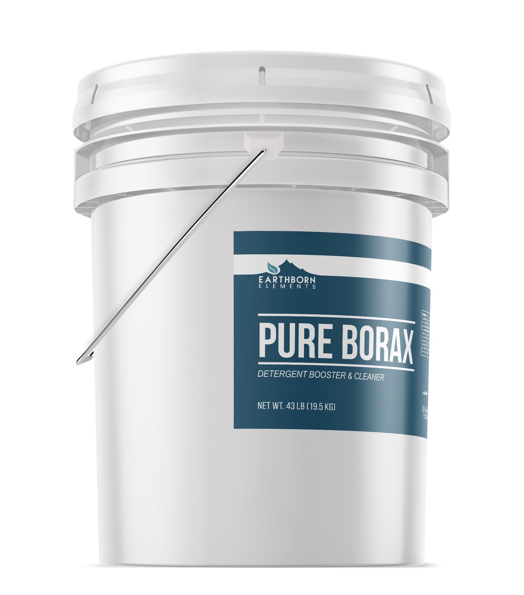 Earthborn Elements Borax Powder (5 Gallons) - Natural Multipurpose Cleaner & Laundry Detergent Booster | Resealable Bucket for Home Cleaning, DIY Slime, Pest Control & Pool Maintenance
