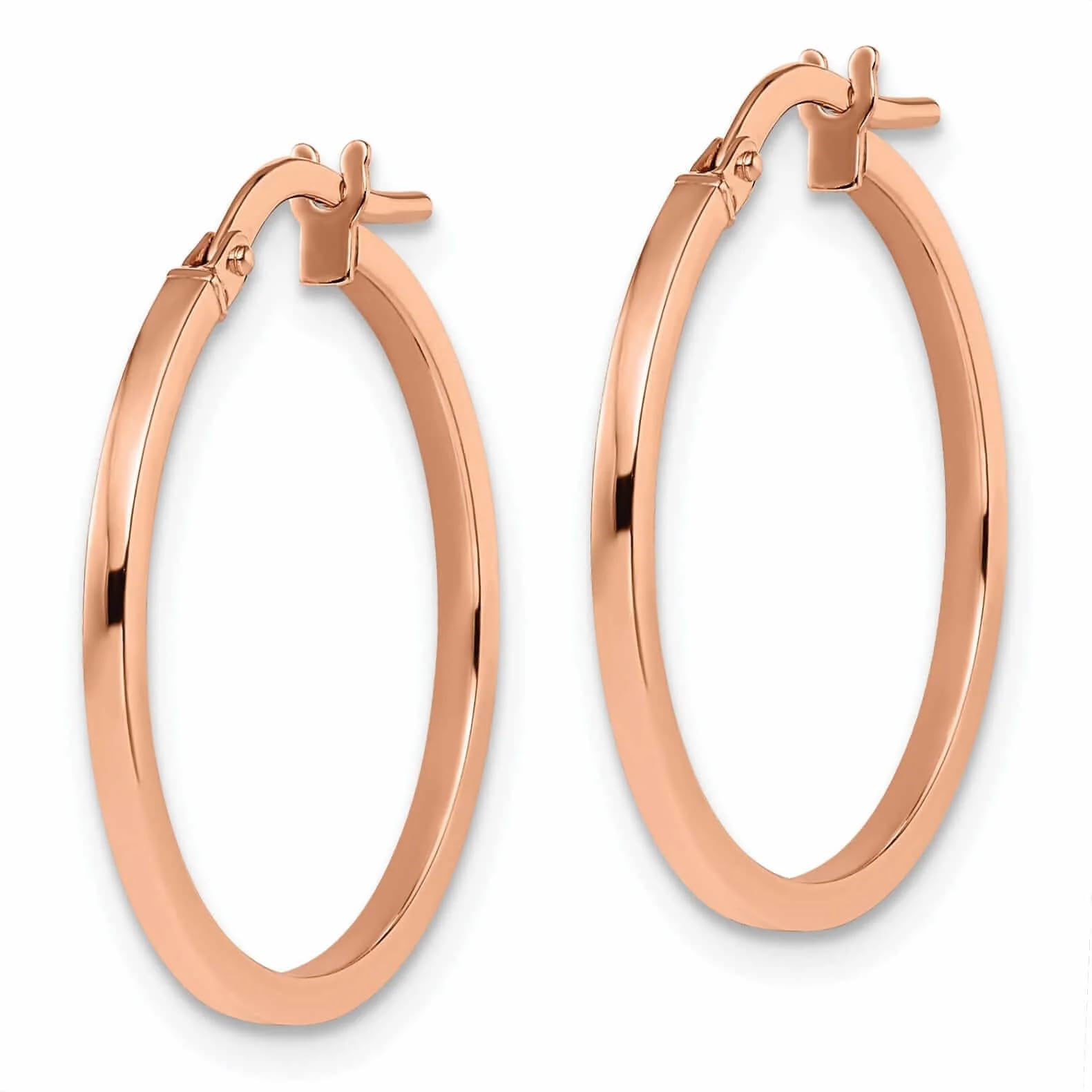 14K Rose Gold Hoop Earrings for Women - Classic Dainty Huggie Hoops - Perfect for Everyday Wear, Gifts & Special Occasions
