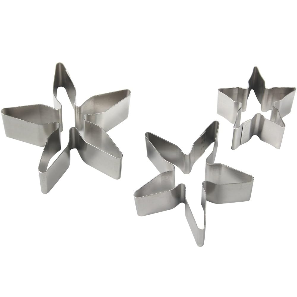 PME Set of 3 Stainless Steel Rose Calyx Cutters - Perfect for Cake Decorating, Floral Arrangements & Wedding Desserts