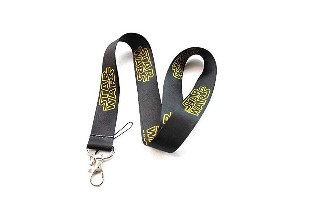 Star Wars Black Lanyard Keychain Holder - Official Licensed Neck Strap for Keys, Badges & ID Cards - Perfect for Cosplay, Conventions & Everyday Use