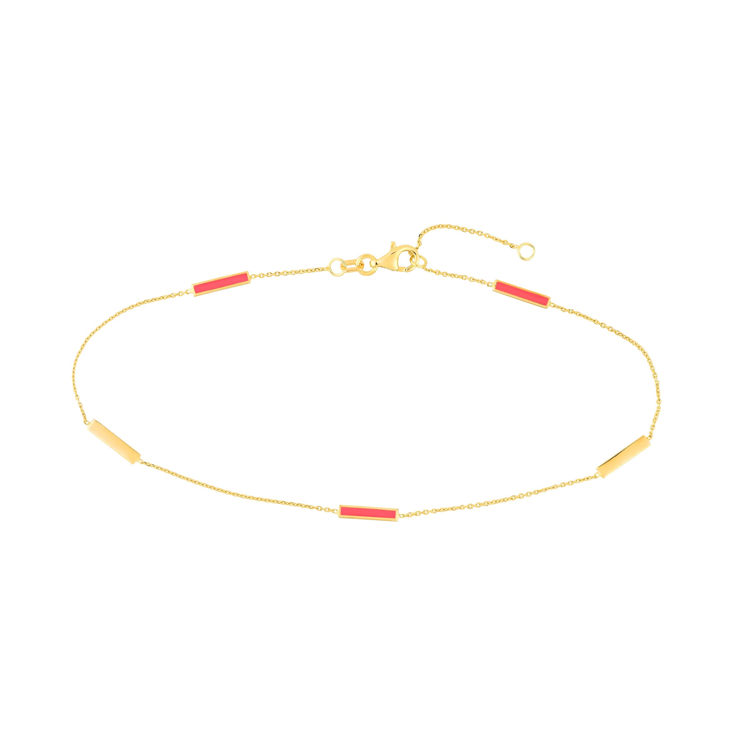 14K Gold Enamel Bar Bracelet for Women - Elegant Minimalist Dainty Jewelry Gift for Her - Perfect for Everyday Wear, Special Occasions & Stacking