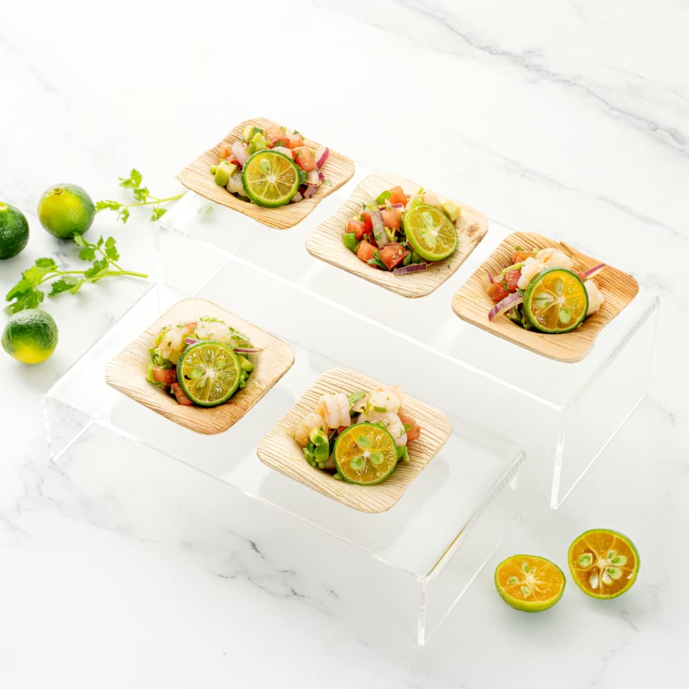 Restaurantware Indo 2.4 Inch Square Palm Bowls - 100 Pack Microwave Safe & Freezer Friendly Sustainable Areca Leaf Bowls for Hot & Cold Foods | Eco-Friendly Disposable Bowls for Parties, Catering & Outdoor Dining