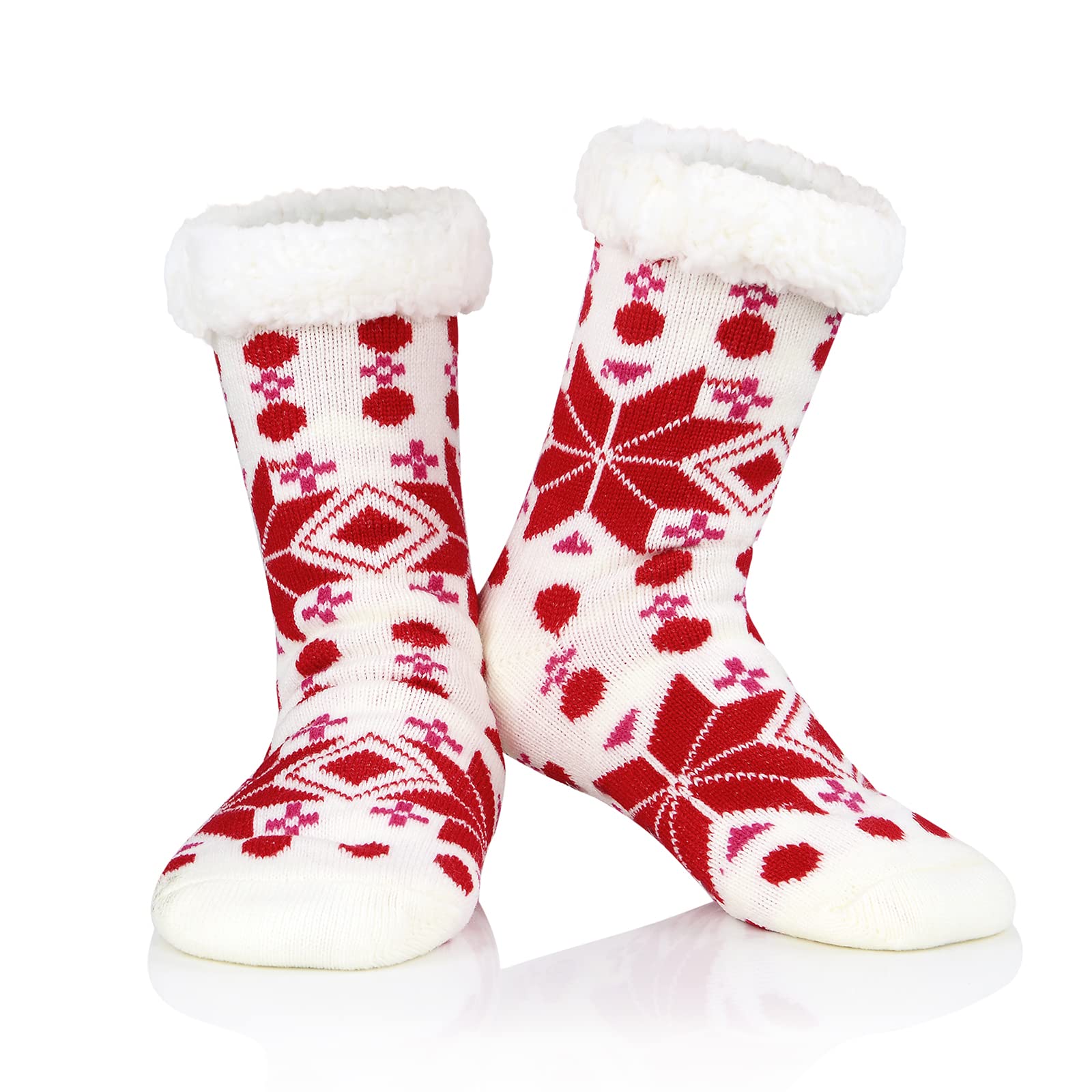 Cozy Women's Fuzzy Socks - Warm Winter House Slippers with Soft Furry Lining - Non-Slip Indoor & Athletic Socks - Perfect for Christmas Gifts, Lounging at Home, and Cold Weather Comfort
