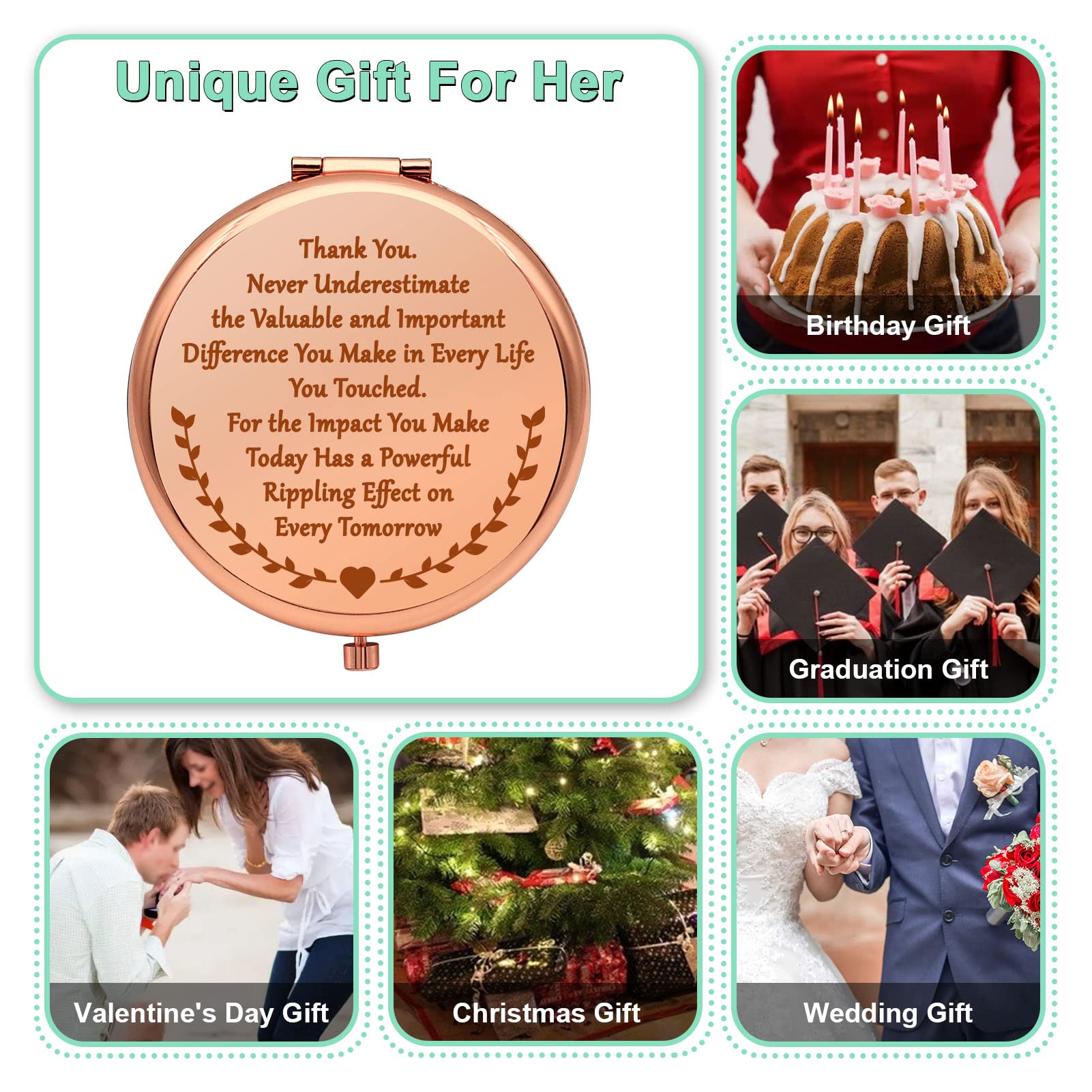 Professional Folding Makeup Mirror - Perfect Thank You Gift for Doctors, Nurses, Teachers & Social Workers | Ideal for Retirement, Birthday & Thanksgiving | Compact Travel Mirror for Office, Home & On-the-Go Use