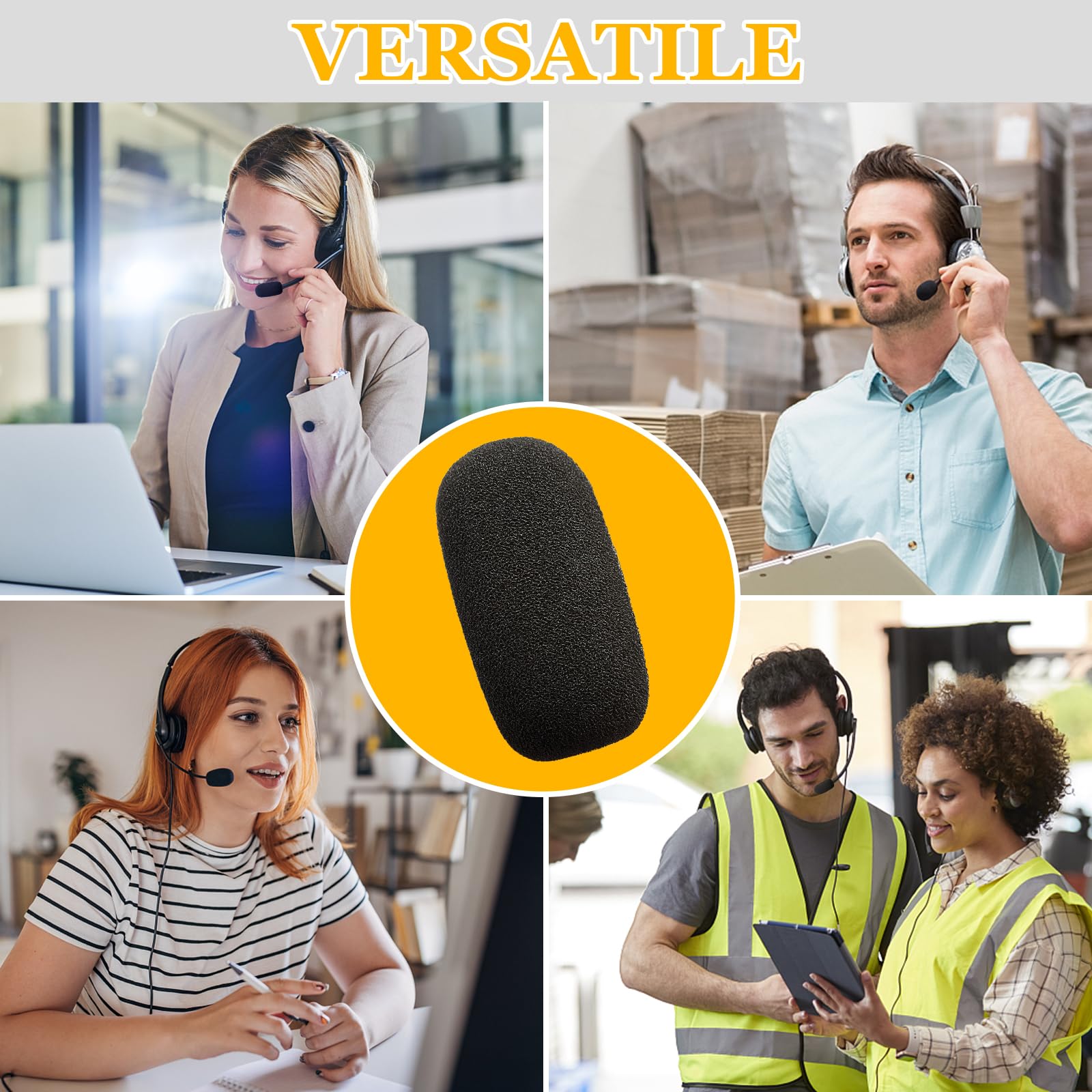 10-Pack Mini Foam Windscreens for Headset Microphones - High-Density Mic Covers for Lavalier Protection - Reduce Wind Noise for Podcasting, Streaming & Recording