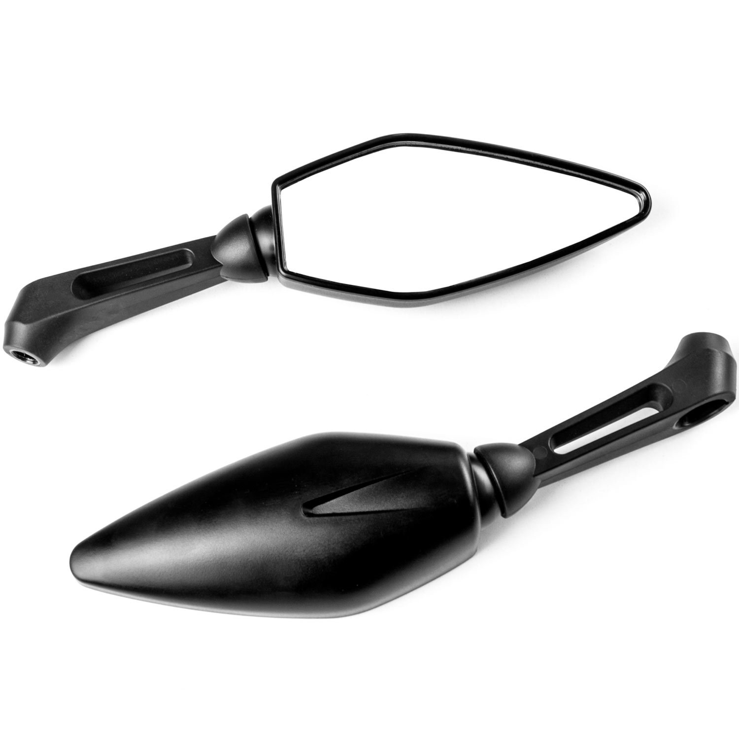 Krator Universal Black Motorcycle Mirrors - Compatible with Yamaha Roadliner, Road Liner Midnight XV - Durable Adjustable Rearview Mirrors for Cruiser Bikes - Perfect for Highway Riding and City Commuting