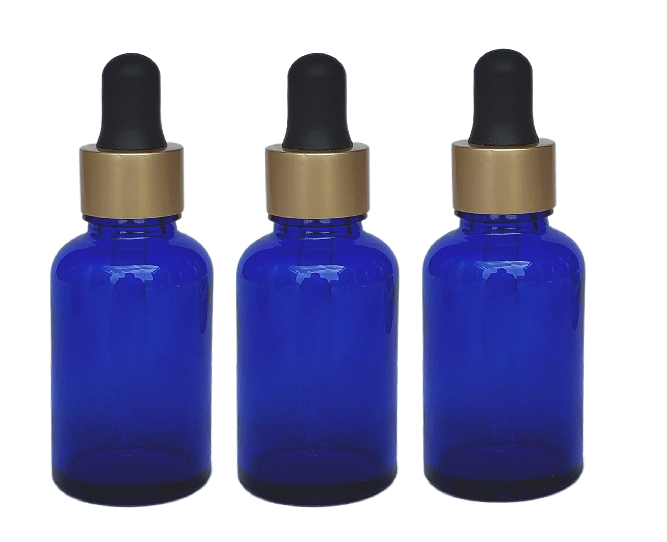 Pure Source India 30ml Empty Glass Dropper Bottles - Pack of 4, Cobalt Blue - Perfect for Essential Oils, CBD Tinctures & DIY Skincare Recipes