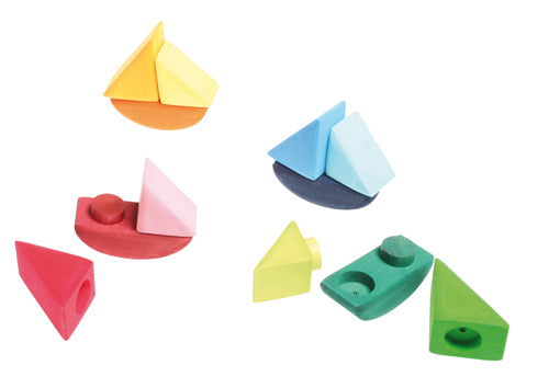 Grimm's Wooden Rolling Boats - Natural Wooden Toy for Kids, Montessori Educational Play, Sensory Toy for Toddlers - Perfect for Bath Time, Sand Play & Imaginative Play