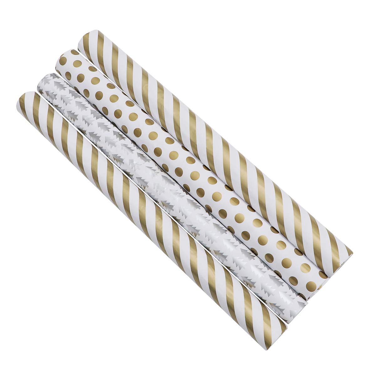 ABOOFAN 4-Piece Assorted Pattern Gift Wrapping Paper Set - Birthday, Christmas & Book Cover Decorative Paper - Perfect for Holiday Gifts, Party Favors & DIY Craft Projects