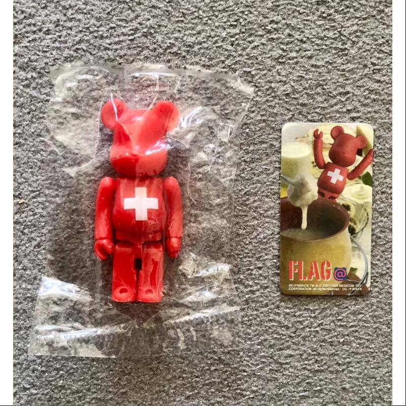 Bearbrick Series 8 FLAG Switzerland 100% Collectible Art Toy - Limited Edition Swiss Flag Design for Display & Home Decor