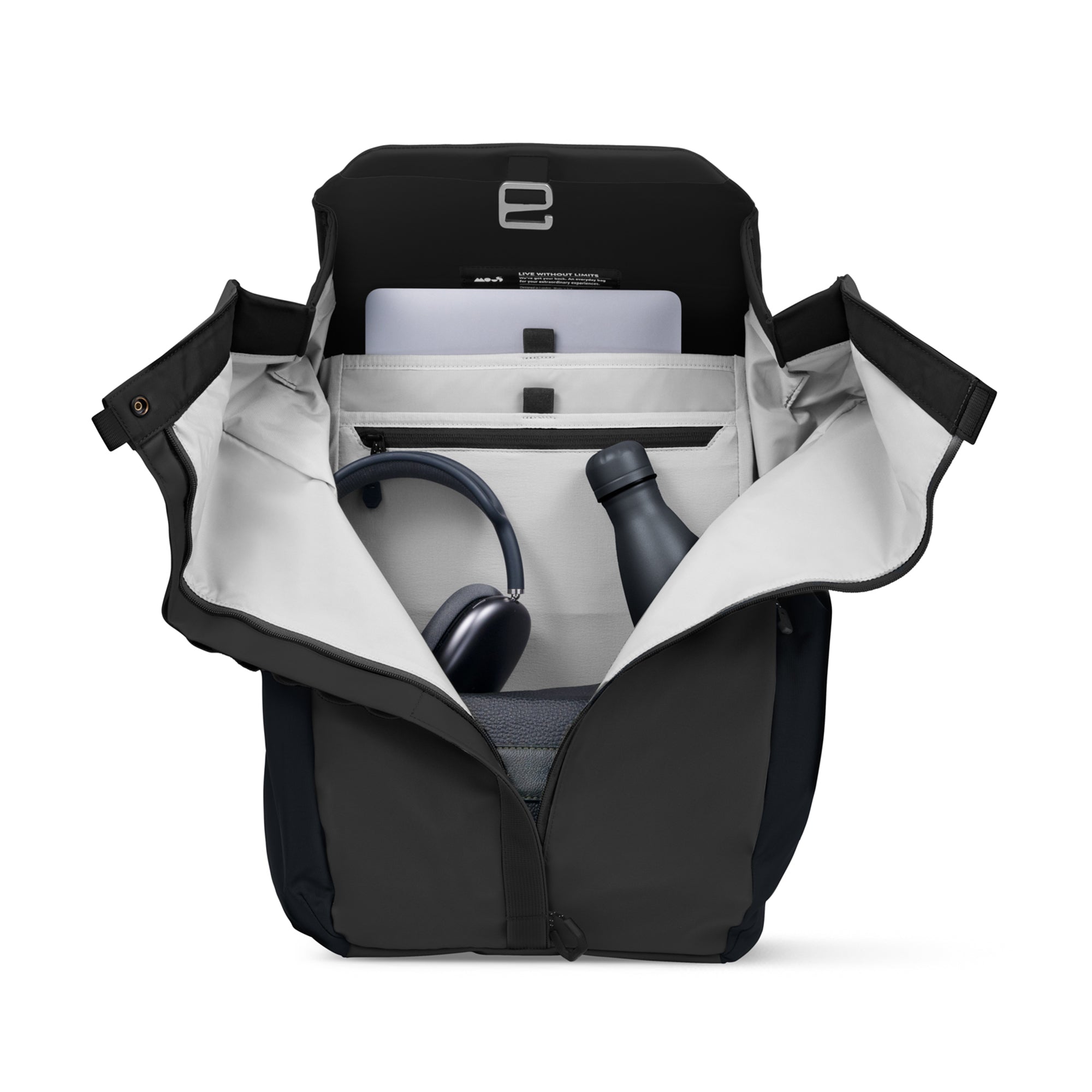Waterproof Flap Backpack for Travel & School - Stylish Midnight Black Design - Perfect for Hiking, Commuting & Daily Use