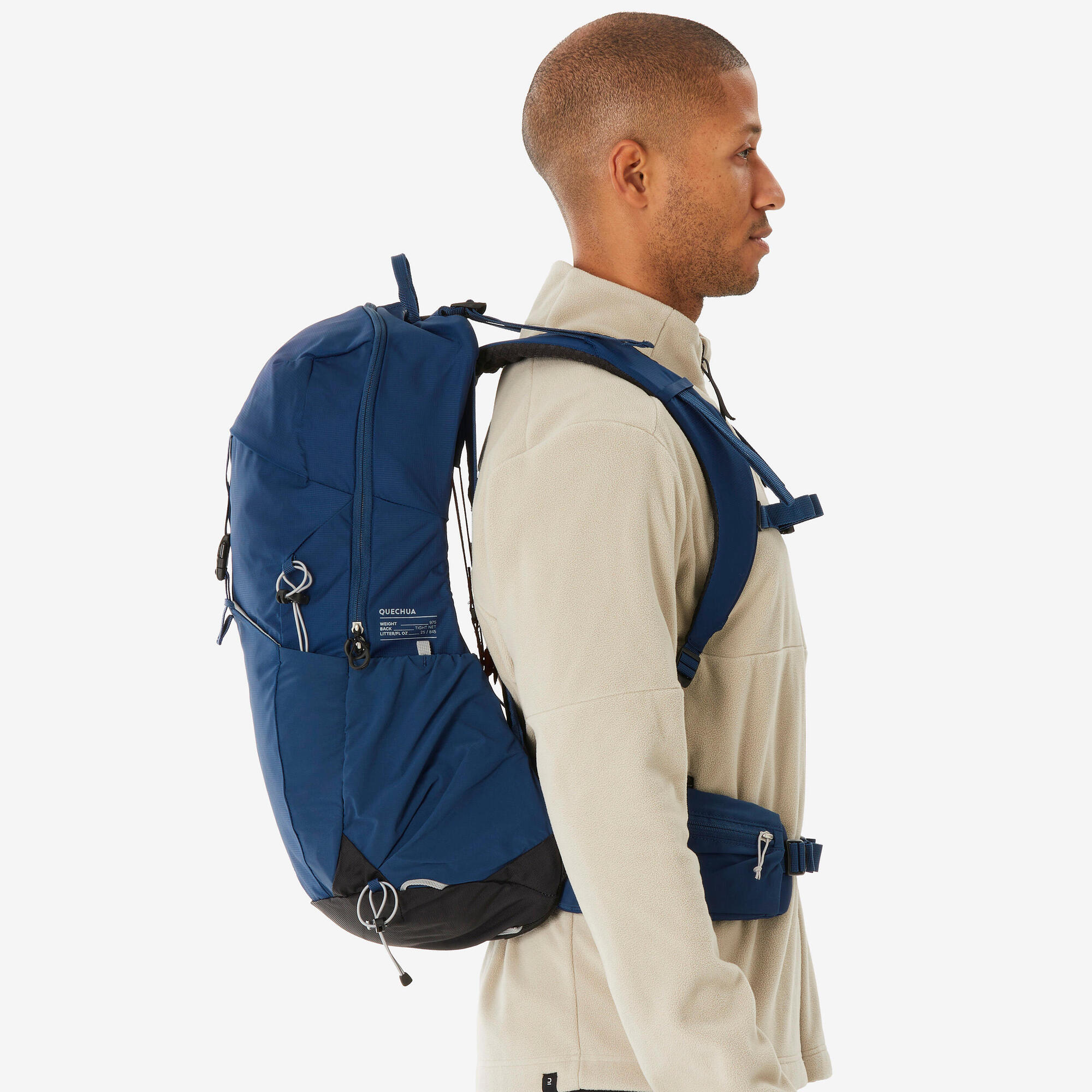 Quechua MH500 25L Lightweight Hiking Backpack for Men & Women - Water-Resistant Daypack for Outdoor Adventures, Camping & Travel