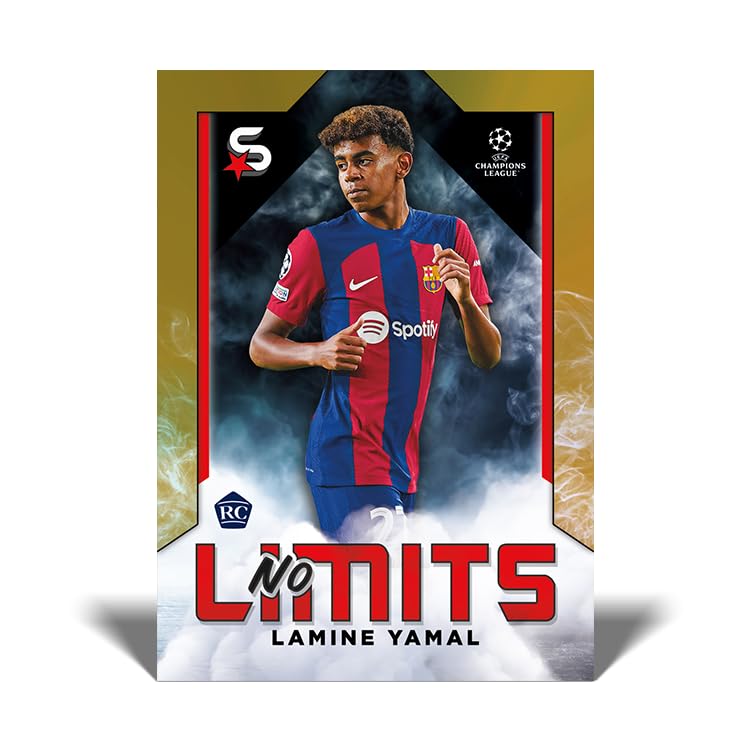 Topps UCC Superstars 23/24 Value Box - 8 Packets of UEFA Superstars 2024 with 4 Golden Pixel Parallel Cards (64 Total Cards) - Perfect for Soccer Fans, Collectors & Fantasy League Players