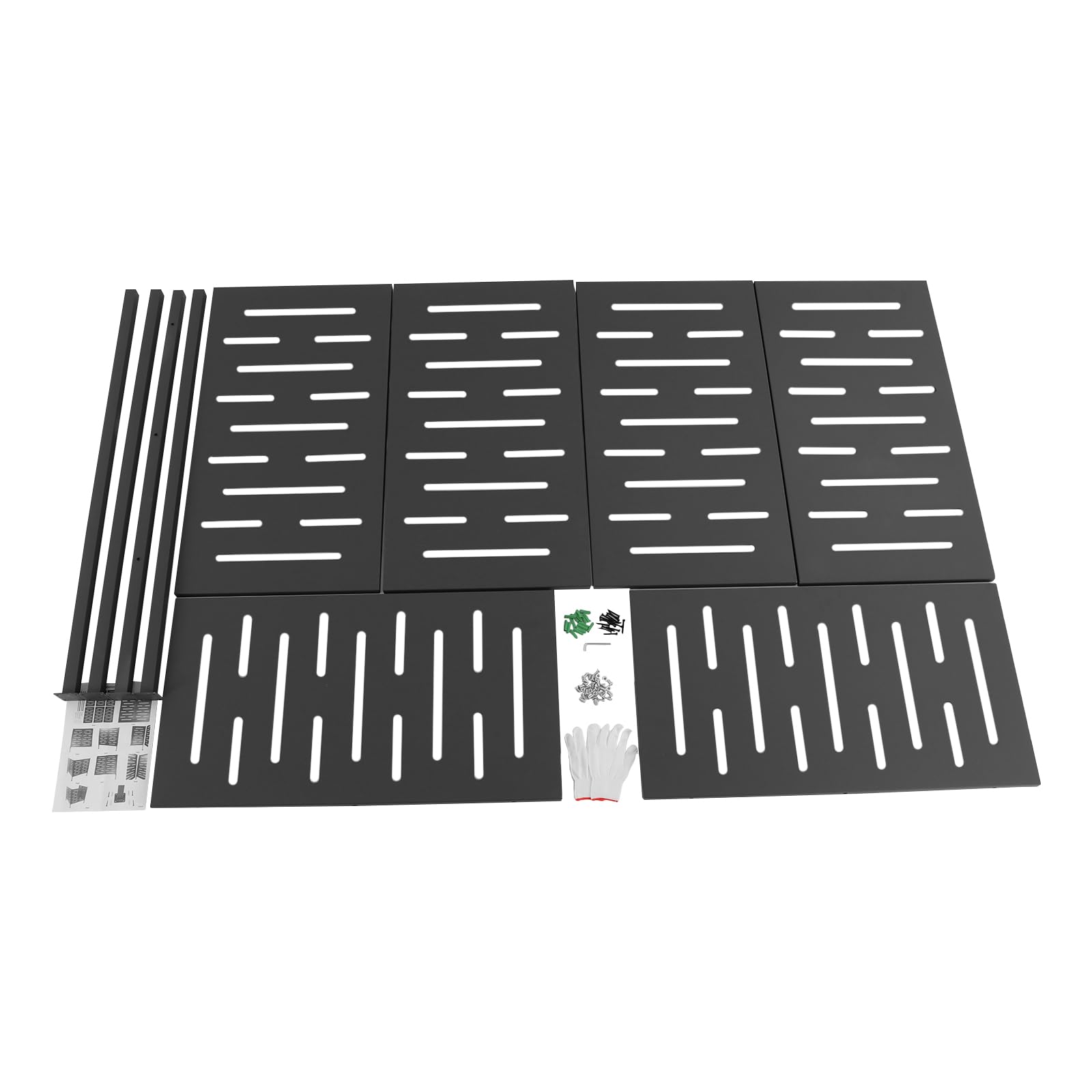 3-Panel Outdoor Air Conditioner Cover Privacy Screen - Heavy Duty Iron Fence Panels for Hiding AC Units & Trash Cans (42.13