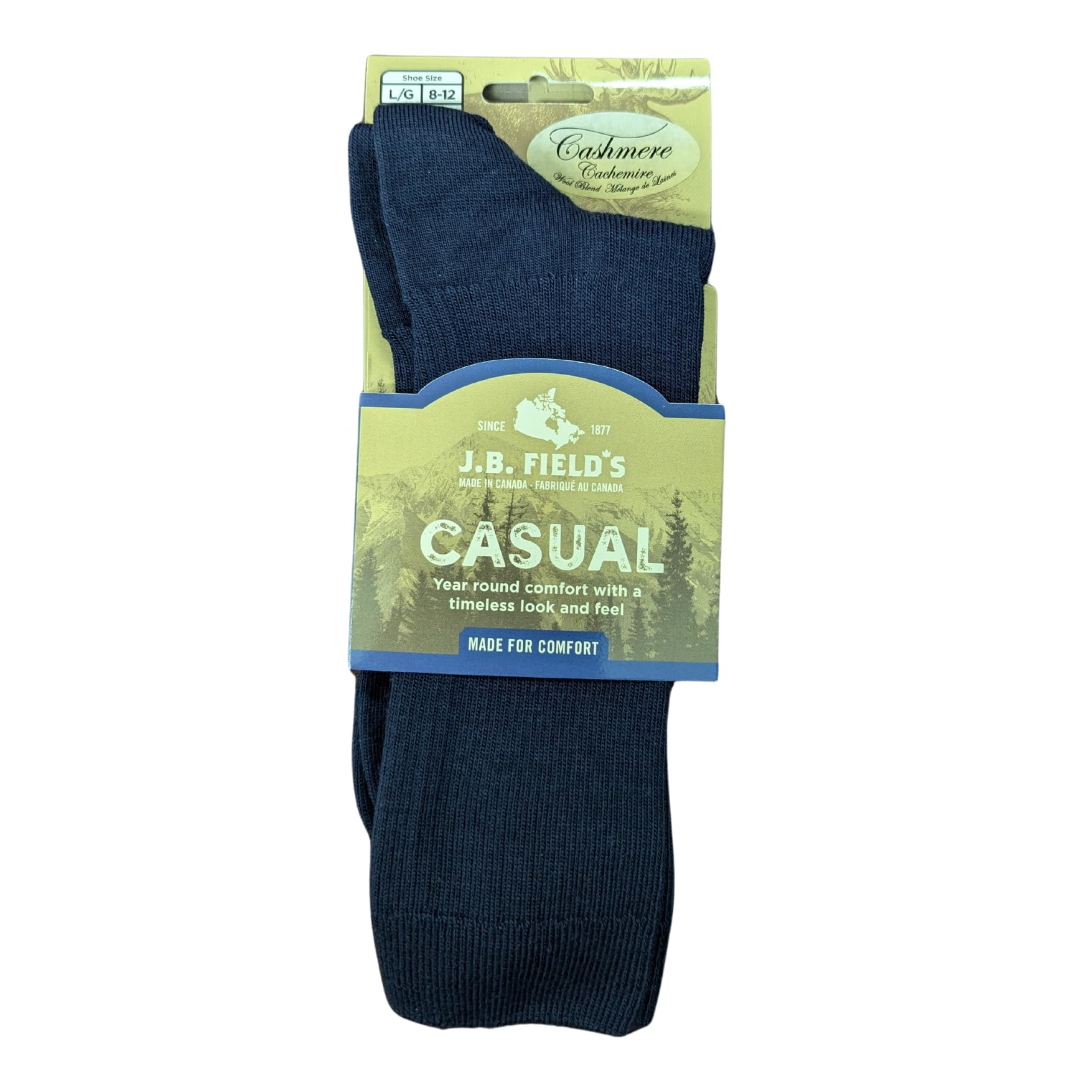 J.B. Field's Premium Men's Cashmere Ribbed Dress Socks - Ultra Soft & Warm Winter Socks for Business, Office & Formal Occasions (1 Pair)