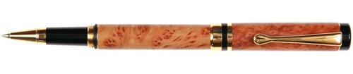 Premium Lanier Classic Rollerball Pen with 24K Gold Accents & Exotic Coolibah Burl Wood - Luxury Writing Instrument for Business Gifts, Executive Office Use & Special Occasions