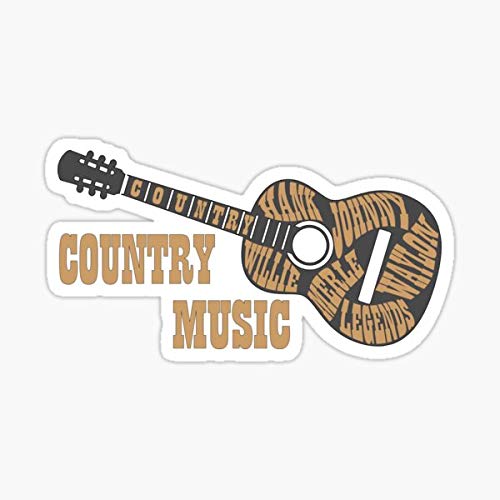 Country Music Legends Guitar Sticker - Decal for Cars, Trucks, Laptops, Walls & Windows | Perfect for Country Fans, Music Lovers & Vehicle Decoration