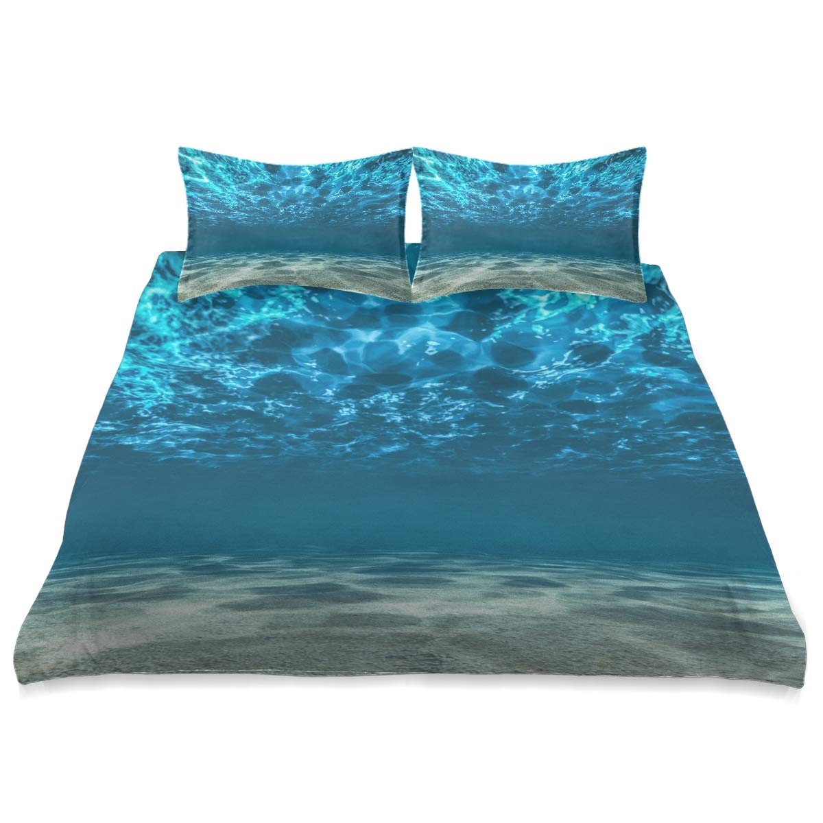 Tropical Ocean Sea Queen Size Comforter Set - 90x90 Inch All Season Soft & Comfortable Bedding Set | Perfect for Beach Themed Bedrooms, Guest Rooms & Coastal Home Decor
